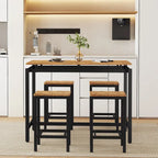 Ensemble table de bar industrielle 5 pièces avec table rectangulaire et 4 chaises