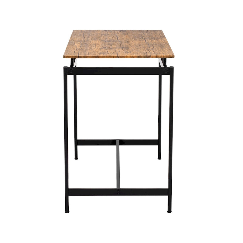 Ensemble table de bar industrielle 5 pièces avec table rectangulaire et 4 chaises