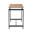 Ensemble table de bar industrielle 5 pièces avec table rectangulaire et 4 chaises