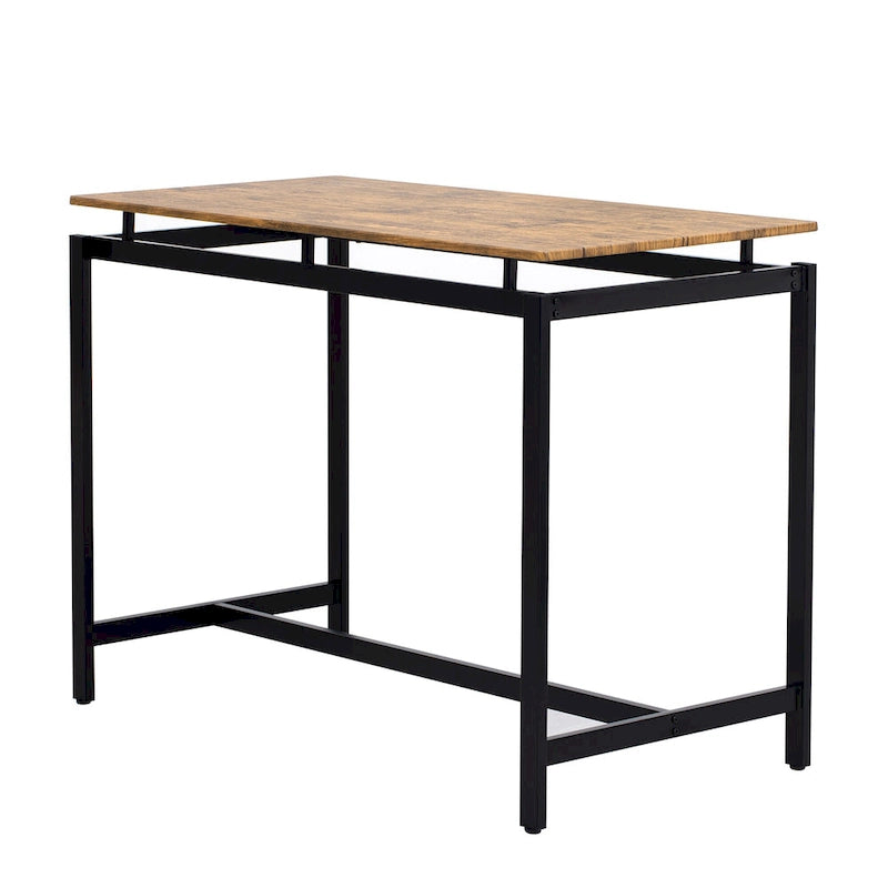 Ensemble table de bar industrielle 5 pièces avec table rectangulaire et 4 chaises