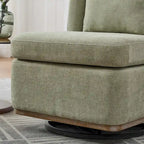 Fauteuil sans accoudoirs pivotant à 360° en chenille avec base en métal, coussin en mousse haute densité et oreiller inclus