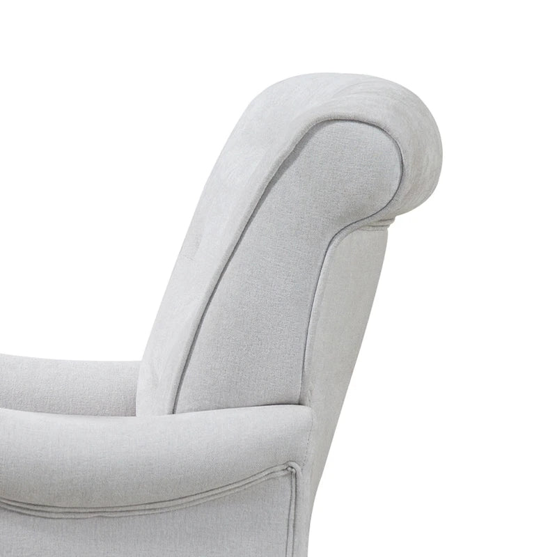 Fauteuil d'appoint en tissu chenille avec pieds rétro en bois, coussin en mousse haute densité et ressorts, et capacité de poids de 136 kg