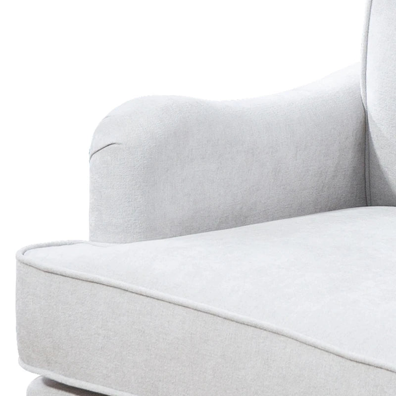 Fauteuil d'appoint en tissu chenille avec pieds rétro en bois, coussin en mousse haute densité et ressorts, et capacité de poids de 136 kg