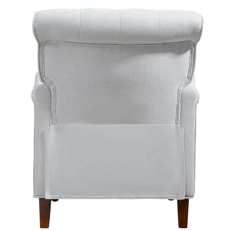 Fauteuil d'appoint en tissu chenille avec pieds rétro en bois, coussin en mousse haute densité et ressorts, et capacité de poids de 136 kg