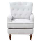 Fauteuil d'appoint en tissu chenille avec pieds rétro en bois, coussin en mousse haute densité et ressorts, et capacité de poids de 136 kg