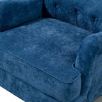 Fauteuil d'appoint en tissu chenille avec pieds rétro en bois, coussin en mousse haute densité et ressorts, et capacité de poids de 136 kg