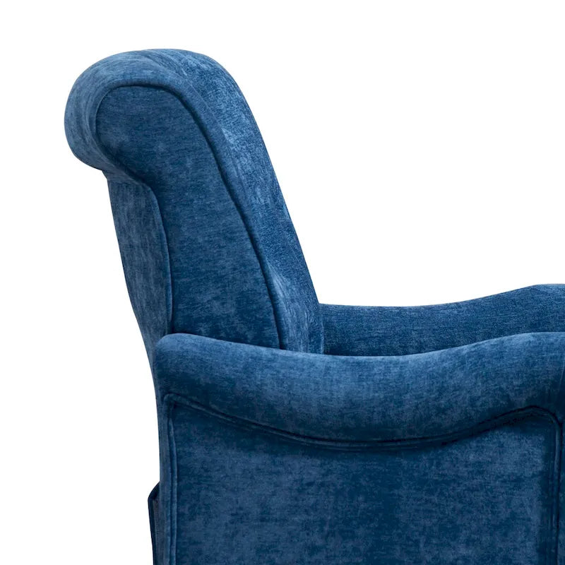 Fauteuil d'appoint en tissu chenille avec pieds rétro en bois, coussin en mousse haute densité et ressorts, et capacité de poids de 136 kg