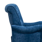 Fauteuil d'appoint en tissu chenille avec pieds rétro en bois, coussin en mousse haute densité et ressorts, et capacité de poids de 136 kg