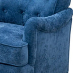 Fauteuil d'appoint en tissu chenille avec pieds rétro en bois, coussin en mousse haute densité et ressorts, et capacité de poids de 136 kg