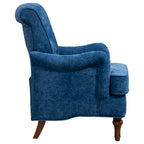 Fauteuil d'appoint en tissu chenille avec pieds rétro en bois, coussin en mousse haute densité et ressorts, et capacité de poids de 136 kg