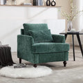 Fauteuil d'appoint en chenille moderne Emerald 29,53 avec cadre en bois massif et coussins