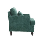Fauteuil d'appoint en chenille moderne Emerald 29,53 avec cadre en bois massif et coussins