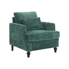 Fauteuil d'appoint en chenille moderne Emerald 29,53 avec cadre en bois massif et coussins