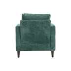 Fauteuil d'appoint en chenille moderne Emerald 29,53 avec cadre en bois massif et coussins