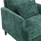 Fauteuil d'appoint en chenille moderne Emerald 29,53 avec cadre en bois massif et coussins