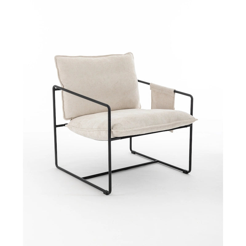 Fauteuil avec cadre en métal et accents dorés de 30,7 po (ensemble de 2)