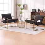 Fauteuil avec cadre en métal et accents dorés de 30,7 po (ensemble de 2)