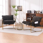 Fauteuil avec cadre en métal et accents dorés de 30,7 po (ensemble de 2)