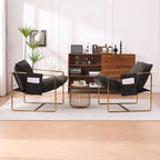 Fauteuil avec cadre en métal et accents dorés de 30,7 po (ensemble de 2)