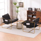 Fauteuil avec cadre en métal et accents dorés de 30,7 po (ensemble de 2)