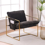 Fauteuil avec cadre en métal et accents dorés de 30,7 po (ensemble de 2)