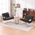 Fauteuil avec cadre en métal et accents dorés de 30,7 po (ensemble de 2)