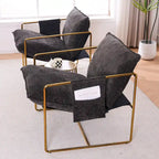 Fauteuil avec cadre en métal et accents dorés de 30,7 po (ensemble de 2)