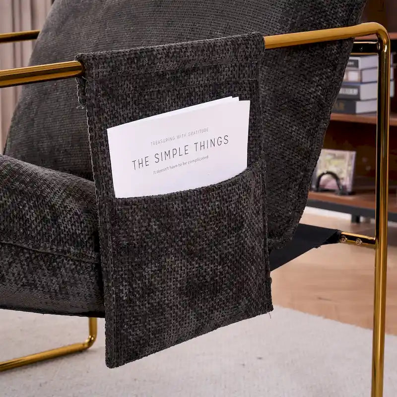 Fauteuil avec cadre en métal et accents dorés de 30,7 po (ensemble de 2)