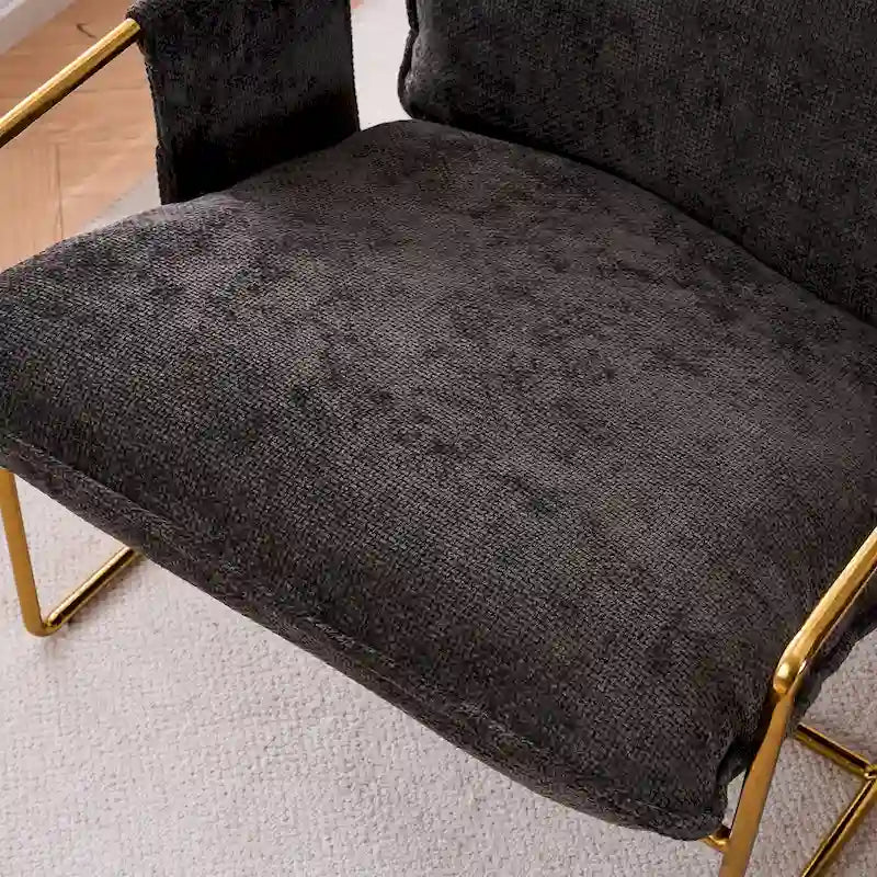 Fauteuil avec cadre en métal et accents dorés de 30,7 po (ensemble de 2)