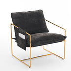 Fauteuil avec cadre en métal et accents dorés de 30,7 po (ensemble de 2)