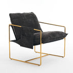 Fauteuil avec cadre en métal et accents dorés de 30,7 po (ensemble de 2)