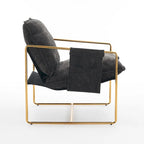 Fauteuil avec cadre en métal et accents dorés de 30,7 po (ensemble de 2)