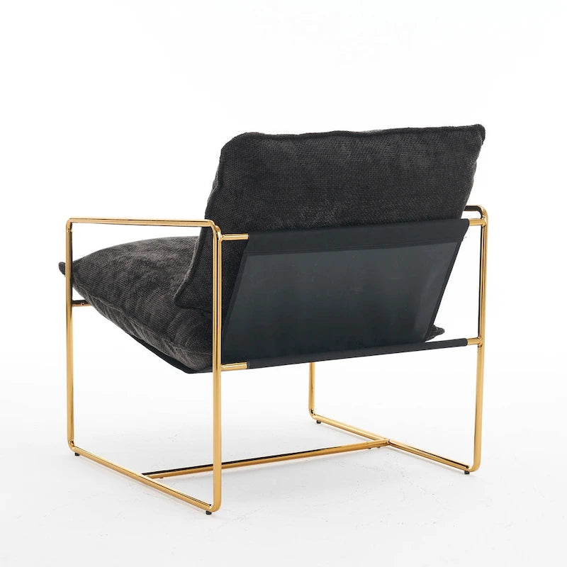 Fauteuil avec cadre en métal et accents dorés de 30,7 po (ensemble de 2)