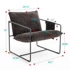 Fauteuil avec cadre en métal et accents dorés de 30,7 po (ensemble de 2)
