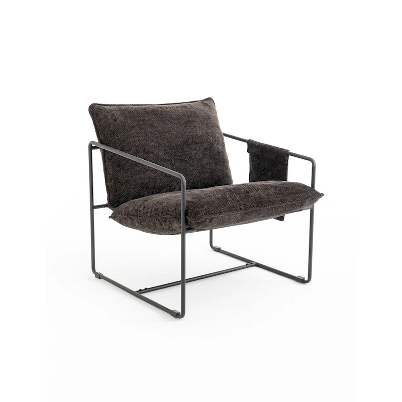 Fauteuil avec cadre en métal et accents dorés de 30,7 po (ensemble de 2)