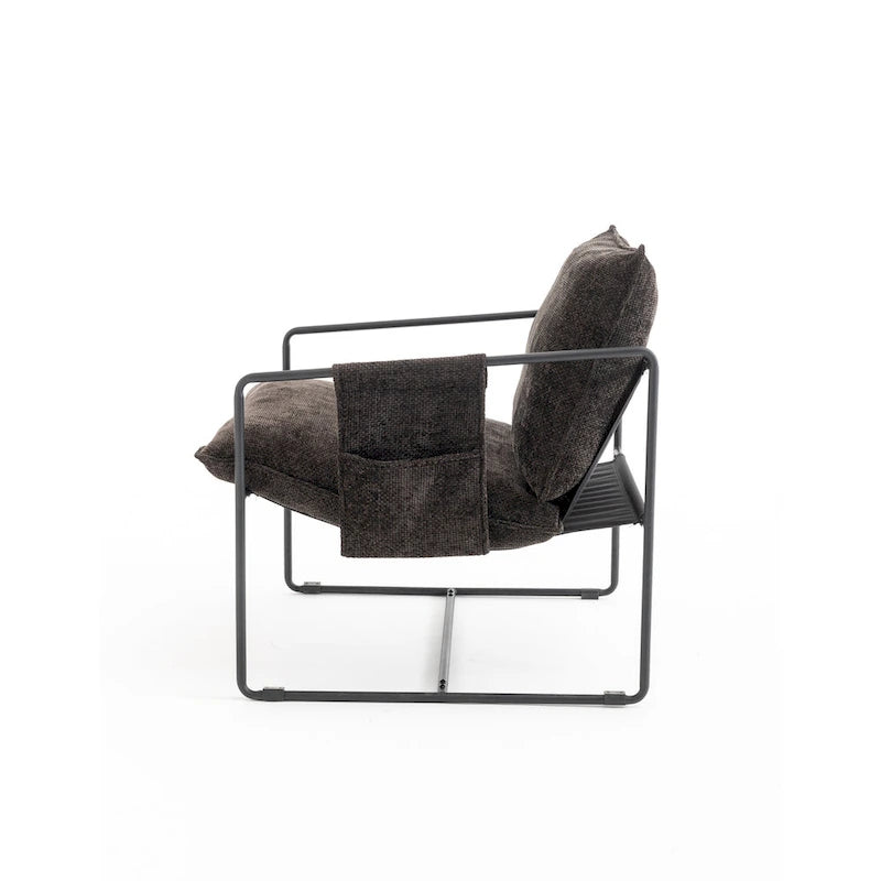 Fauteuil avec cadre en métal et accents dorés de 30,7 po (ensemble de 2)