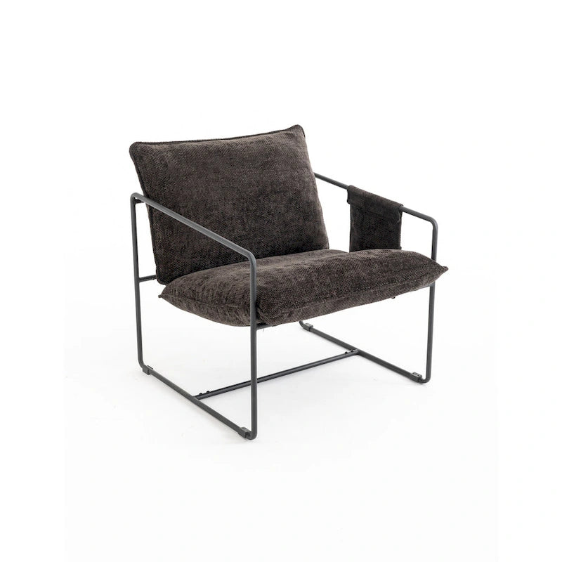 Fauteuil avec cadre en métal et accents dorés de 30,7 po (ensemble de 2)