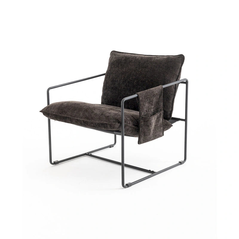Fauteuil avec cadre en métal et accents dorés de 30,7 po (ensemble de 2)