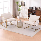 Fauteuil avec cadre en métal et accents dorés de 30,7 po (ensemble de 2)