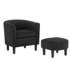Fauteuil en velours côtelé avec pouf 26.38