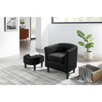 Fauteuil en velours côtelé avec pouf 26.38