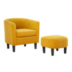 Fauteuil en velours côtelé avec pouf 26.38