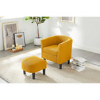 Fauteuil en velours côtelé avec pouf 26.38