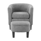 Fauteuil en velours côtelé avec pouf 26.38