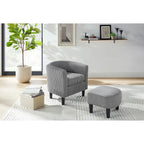 Fauteuil en velours côtelé avec pouf 26.38