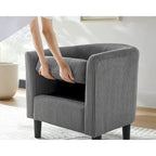 Fauteuil en velours côtelé avec pouf 26.38