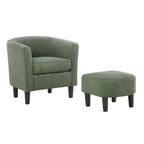 Fauteuil en velours côtelé avec pouf 26.38