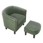 Fauteuil en velours côtelé avec pouf 26.38