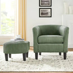 Fauteuil en velours côtelé avec pouf 26.38