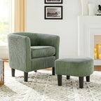 Fauteuil en velours côtelé avec pouf 26.38